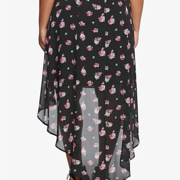 Torrid Floral Black High-Low Skirt - Picture 2 of 5